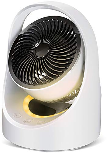 Ventilateur de bureau USB - Petit ventilateur de bureau silencieux - 4 vitesses - Rechargeable - Oscillant - Sans fil - Avec lumière LED - Pour la maison, le bureau, la chambre, les voyages - 4400 mAh