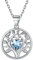 Tree of Life Pendant March Birthstone Necklace for Women Mum 925 Sterling Silver Birth Stone Jewelry