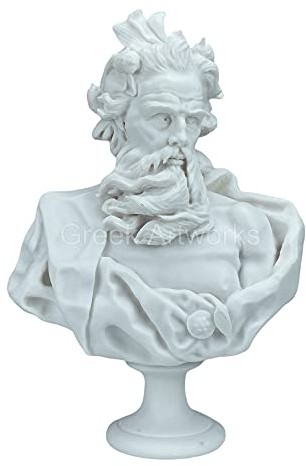 Neptun Poseidon Büste Kopf griechischer Römischer Gott Statue Skulptur Guss Marmor Museum Kopie