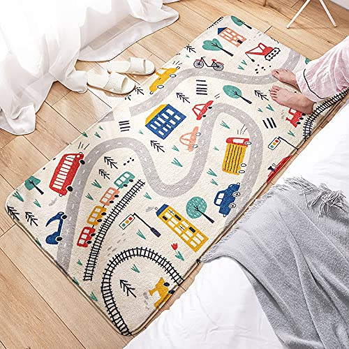 Läufer Teppich Rechteck Runner Modern Kinderteppich Waschbare für Babyzimmer Kleinkinderzimmer Wohnzimmer Schlafzimmer Kinderteppiche Teppiche Flauschige Kinder Schutzmatten Kindermatte 40 x 120 cm