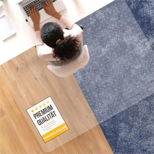 Bodenschutzmatte DURA-MAT aus Polycarbonat für Hartböden (116x180 cm) | transparente Stuhlmatte - robuste Bürostuhl Unterlage für zuverlässigen Bodenschutz - Stuhlunterlage für Zuhause & Büro