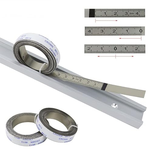 Metrische Lineale, selbstklebende Spurbänder, für Gehrungssäge, Maßband, Maßstab, Skalenlineal, von der Mitte nach rechts und links, 2,5 m - 0-2,5 m, Silber, 1 Stück