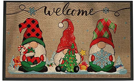 JAXICH Fußmatte Weihnachten Herbst Teppich Thanksgiving GNOME Matte Teppich Bodenmatte Saisonale Teppich für Indoor Outdoor Schlafzimmer, Flur Wohnzimmer Boden, Küche Badezimmer