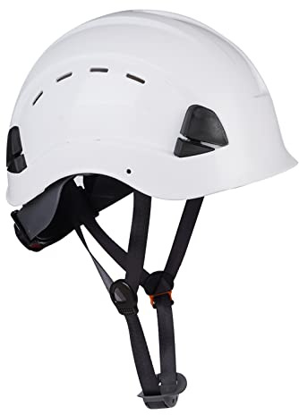 UNINOVA Bauhelm EN397, Schutzhelm, Sicherheitshelm verstellbar, mit Ratsche, Arbeitshelm für Bau und Klettern, Farbe: Weiß