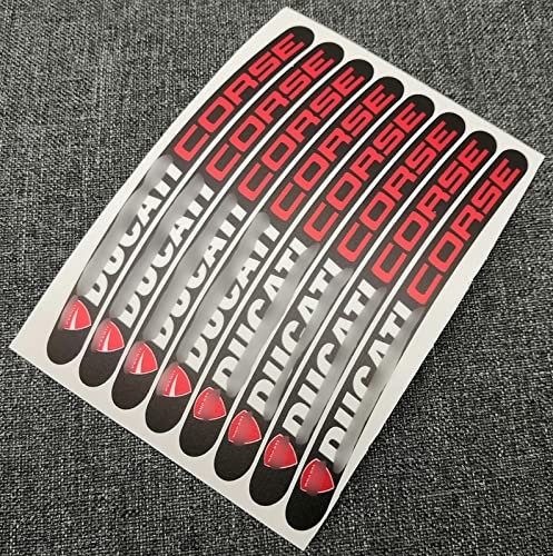 FEMEIN 8 X per Ducati Corse Moto Ruota Decalcomanie Rim Adesivi Strisce Set Laminato per Ducati 696 748 796 797 848 959 996 1098 1198