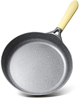 AKIS hochwertig Gelb Bratpfanne aus Aluminiumguss 28cm Gelb Pan Induktion