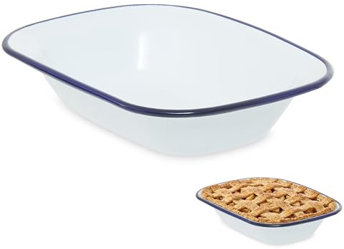 Premier Housewares Durable 20cm Rectangular Pie Dish | Stylish Constructed Lasagne Pie Dish For Oven| Versatile Rectangular Baking Dish For Breakfast | Retro Design Pie Dish