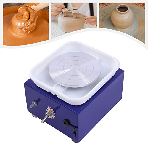 SHZICMY Elektrische Töpferscheibe, Keramikscheibe 2000 U/min Tonmaschine Mit 10 cm Drehteller und Abnehmbarem ABS Schallwand Pottery Wheel Drehteller Elektrisch Minitopf Töpferset für Anfänger