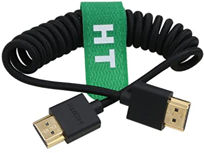HangTon HDMI 4K 120p 8K 30p geflochten gewickelt Kabel für ATOMOS Ninja V Blackmagic Monitor, Sony Canon R5 Nikon Kamera Typ A HDMI 2.1