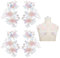 PLIGREAT 4 Stück Blumen bestickte Spitzen-Applikationen, dekorative Stoffblumen-Spitzen-Aufnäher, Nähen, Spitzenstoff-Applikationen für DIY-Brautkleid, Ballkleider, Spitzenkleid, Zubehör