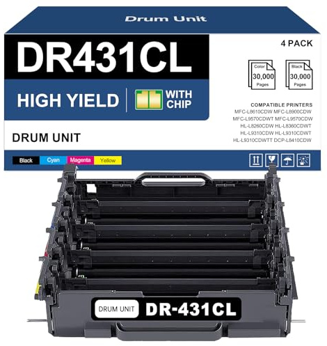 DR431CL / DR-431CL / DR431 Drum Unit Replacement for Brother MFC-L8900CDW L8610CDW, HL-L8260CDW L8360CDW L9310CDW, DCP-L8410CDW Printer (1-Pack)