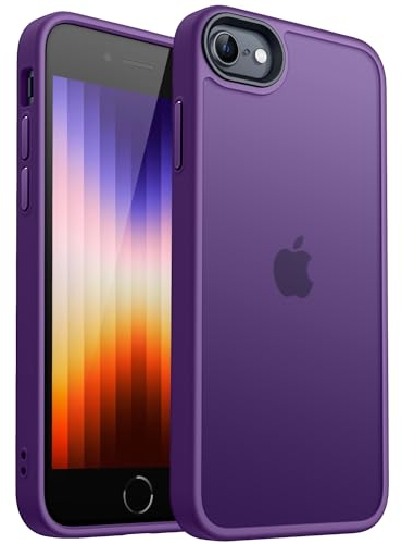 CANSHN Cover Opaca per iPhone SE 3/2 (2022/2020) / 7/8 (4,7 Pollici), Custodia Traslucida Opaca Protettiva Sottile Antiurto - Viola Scuro