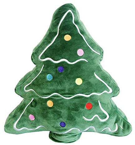 Ruiyete Weihnachtsdeko Kopfkissen, Weihnachtsbaum Plüschkissen, 40x40 cm Pillow für Bett, Sofa, Heimdekoration, Plüsch Puppe Weiches Kuscheltier Weihnachtsbaum Zierkissen Sofakissen für Kinder