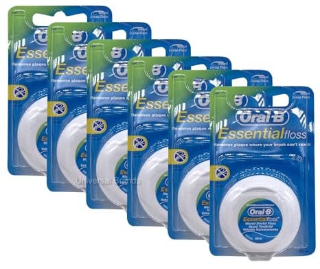 Universal Brands Essential gewachste Mint-Zahnseide, 50 m (6er-Pack)
