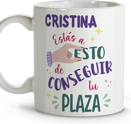 LolaPix Regalos opositores. Tazas personalizadas con nombre. Tazas originales para regalar. Regalos opositores. Oposiciones. Taza cerámica 330 ml.