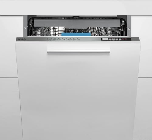 SCHOCK | Lavastoviglie da Incasso 60cm, Aquazone, Smart Wash, Capacità 15 Coperti, 3 Cestelli, 5 Programmi, Cerniere Slide e Zoccolo 2cm a Scomparsa, 598x820-870x570