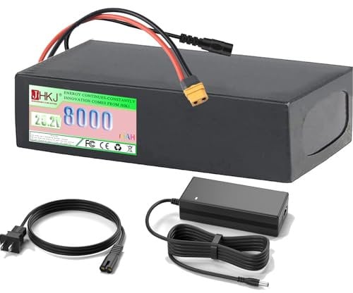 JHKJ 24-V-Lithiumbatterie, 36-V-Lithiumbatterie, 48-V-Lithiumbatterie 8AH, 10AH, 12AH, 15AH, 20AH mit Ladegerät, wasserdichter Lithium-Ionen-Akku, XT60-Stecker,24v 8ah