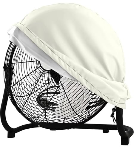 Cugasmaru White Industrial Fan Cover Waterproof Fan Dust Cover Round Pedestal Fan Cover for Dust Fan Covers Compatible for Wall-Mounted Fans