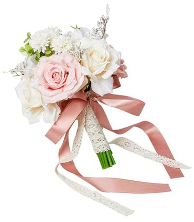 MagiDeal Bouquet de mariée de mariage, Bouquet de demoiselle d'honneur, accessoires de mariage artisanaux, Bouquet de lancer, décorations de mariage pour