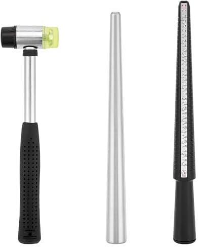 UNICRAFTALE 1 Set Ringgrößenmesser Messwerkzeug Ringdorn Ringgrößenmesser Doppelseitig Schmuckherstellung Gummihammer Metallring Messset Ringgrößenmesser Für Männer Und Frauen Schmuckherstellung