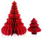Premium Reusable Christmas Honeycomb Decorations - 2Pcs 3D Gold Rim Paper Tree Indoor Hanging Decor (Red)