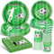 DANXIAN Fußball Deko Geburtstag Kinder Partygeschirr Set, Fussball Deko Party Geschirr, Mädchen Junge Mottoparty Grün 20 Gäste