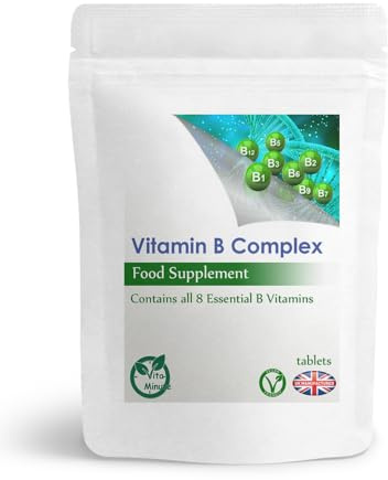 Vitamin B Complex Tablets (Vegan) All Essential B Vitamins, Hair, Nails, Skin, Immune System (Pack of 180)