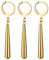 JewelryWe Zorro Ohrringe Herren 3er Set: Gold Edelstahl Creolen Huggie Clip On Hängende Ohrringe One Piece Lorenor Zorro Cosplay Anime Liebhaber Fans Schmuck