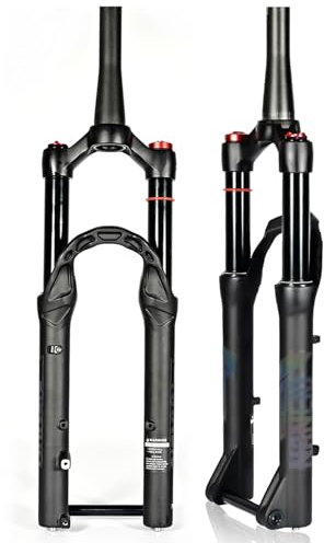 Wkantlaes Mountain Bike Air Suspension Fork 20 24 inch MTB Bicycles Cycles Front Forks Tapered Manual Control 1-1/8'' Travel 120mm Thru Axle 100×15mm Disc Brake for XC/AM/DH Bike,20 inch