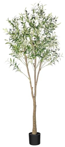Olivenbaum Künstlich 180 cm Künstliche Pflanzen Groß Künstlicher Olivenbaum Fake Olive Tree Kunstbaum Kunstpflanze Artificial Plant für Drinnen und Draußen Dekoration
