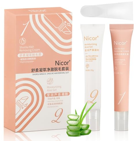 Crème dépilatoire pour le visage - Gel d'aloe vera | Crème d'épilation douce pour les lèvres supérieures - pour le visage, pour peau sensible, lèvres, ligne bikini, sourcils
