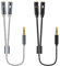 YACSEJAO Divisor de auriculares y micrófono, 2 unidades, 3,5 mm, divisor en Y, 1/8 pulgadas, 1 macho a 2 hembras, auriculares, micrófono, cable adaptador trenzado de audio (gris + negro)