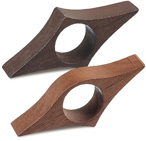 Ouligay 2 Stück Daumen Buchhalter 25mm Buchseitenhalter Lesezeichen aus Walnuss, Holz Buch Seitenhalter für Bücher Zubehör Thumb Page Holder Lesezubehör Geschenke für Buchliebhaber Leseratten Lehrer