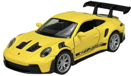 Welly Modell Auto Kompatibel mit Porsche 911 992 GT3 RS Coupe Gelb ca 1/34-1/39 Metall Die Cast Neu im Kasten