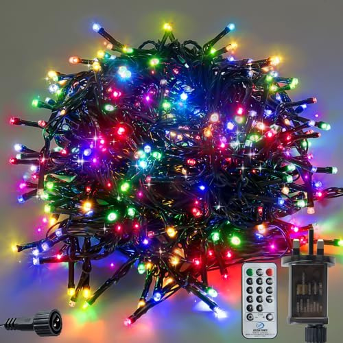 LED Lichterkette für Innen und Außen, 300 LED Weihnachtsbeleuchtung, Strombetrieben mit Stecker, Ideal für Weihnachten, Party, Hochzeit (Farbenfroh, 30M/300LED)