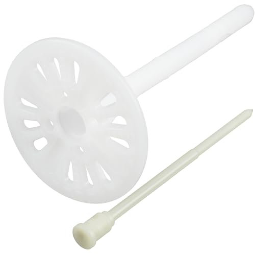 AERZETIX - Set di 10 tasselli per isolamento a battuta Ø8x115mm + 10 chiodi 120mm - in nylon - fissaggio per pannelli termici polistirene estruso espanso lana di roccia