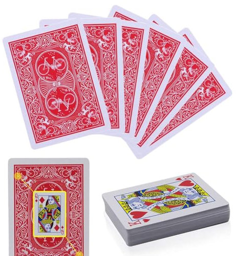 Gezinkte Zauber-Spielkarten – magische Tricks, geheim markierte Pokerkarten – für Erwachsene durchsichtige & perspektivische magische Pokerkarten 2 Set rot