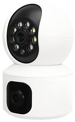 Yunseity Wireless 1080p Smart Security Camera 360 Grad HD -Kamera mit Nachtsicht für Home Office -Bibliothek, Panorama Überwachung IP Kamera, Geeignet für die Videoüberwachung, ABS Material (EU