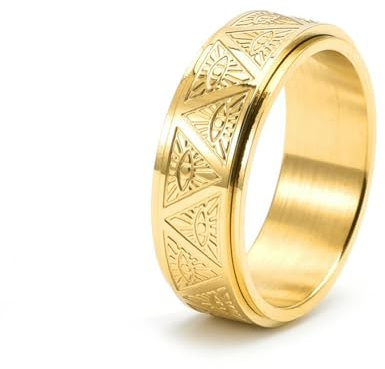 Jpltlvy Edelstahl-Neutral-Style-Ring Herrens rotierendes Auge der Providence-Band Originaldesign