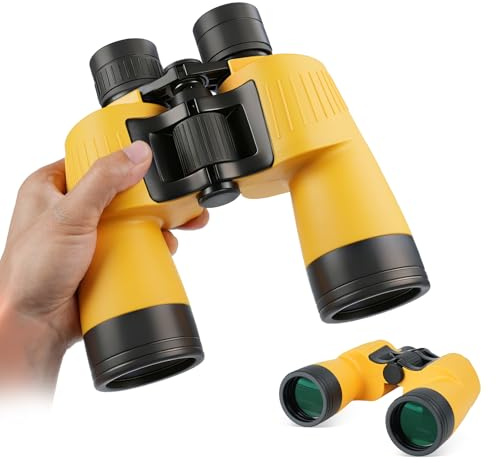 BOSTRON Marine Fernglas 7x50 für Erwachsene für Segeln Angeln (Gelb) | Professionelles HD-Fernglas - IPX7 Wasserdicht BAK4 FMC mit Tasche und Gurt für Vogelbeobachtung, Bootfahren, Angeln