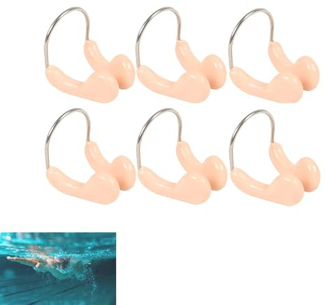 Ginddy Pinza de Nariz de Natación,6 PCS Tapones de Nariz de Silicona para Adultos,Protectores Nasales Impermeables para Entrenamientos de Natación,Competiciones en Piscina y Deportes Acuáticos