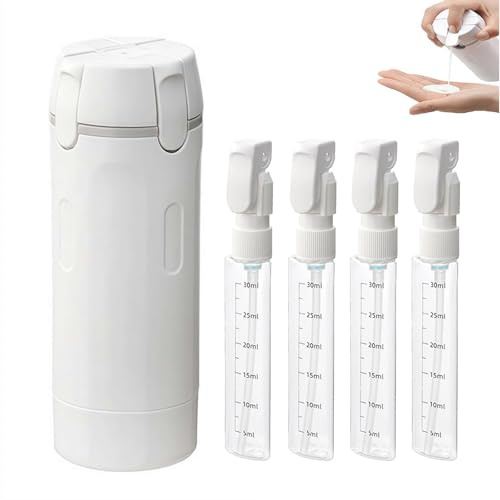 4-in-1 Travel Dispenser Bottle, Leak Proof BPA Free Spray Bottles & Pump Bottles, Outdoor Essentials Liquid Dispenser Travel Container Pump Bottle Toiletries Soap Cosmetic Lotion