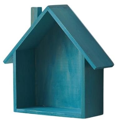 Weiyidea Wandregale in Hausform, Holz Setzkasten, Holzhaus Regale Niedliche Kleine Holzbox Hausform, Deko Holzrahmen Regale für Wohnzimmer, Büro Dekoration 25 x 8 x 24 cm