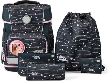 SCHOOL-MOOD Champion Maxx Ella (Pony), 6-tlg. Schulranzenset höhenverstellbar, 22 Liter, 1,1 kg Grundschule 1.-4. Klasse, Modell 2026
