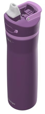 Contigo Ashland Chill Insulated Water Bottle | Keeps Cold for 24 h | 720 ml | Fold-out straw, keeps cold for up to 24 hours, closed leak-proof, protective cover for mouthpiece, carabiner carry handle