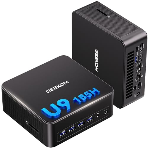 GEEKOM IT13 MAX AI Mini PC con Intel Ultra 9 185H (TDP 65W) | Ideale per Programmazione/Attività varie | 32GB LPDDR5 (5600 MT/s) 1TB SSD | Quad Display 8K, WiFi 7, Doppia LAN 2.5