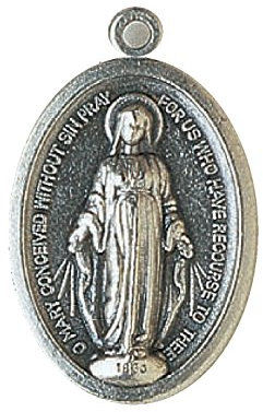 bomap Miraculous Medal. Unser Lieben Frau Medaille. Originale Wundertätige Medaille aus Silber mit Kristall. Made in Italy. 604/6.