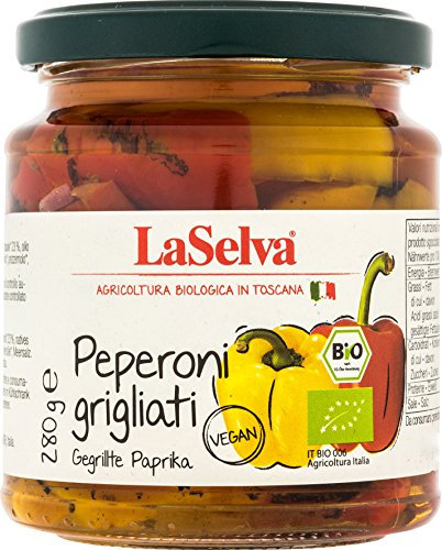 LaSelva Paprika gegrillt in Olivenöl 280g Bio Antipasti, 1er Pack (1 x 280 g)