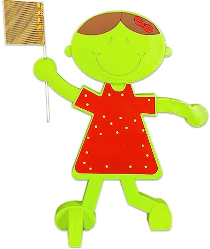 UvV Warnpuppe mit rot reflektierender Folie warnt Autofahrer vor spielenden Kindern - Reflektorenaufkleber für Schutz & Sicherheit in der Dunkelheit