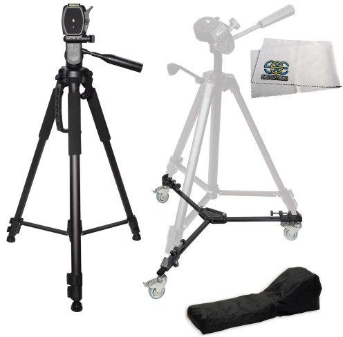 182,9 cm Professional Heavy Duty 3-Wege-Pan Head Stativ, Heavy Duty tragbare Stativ Dolly, einschließlich, der Fällen für je für Panasonic Profi-AG Serie & X920 Camcorder